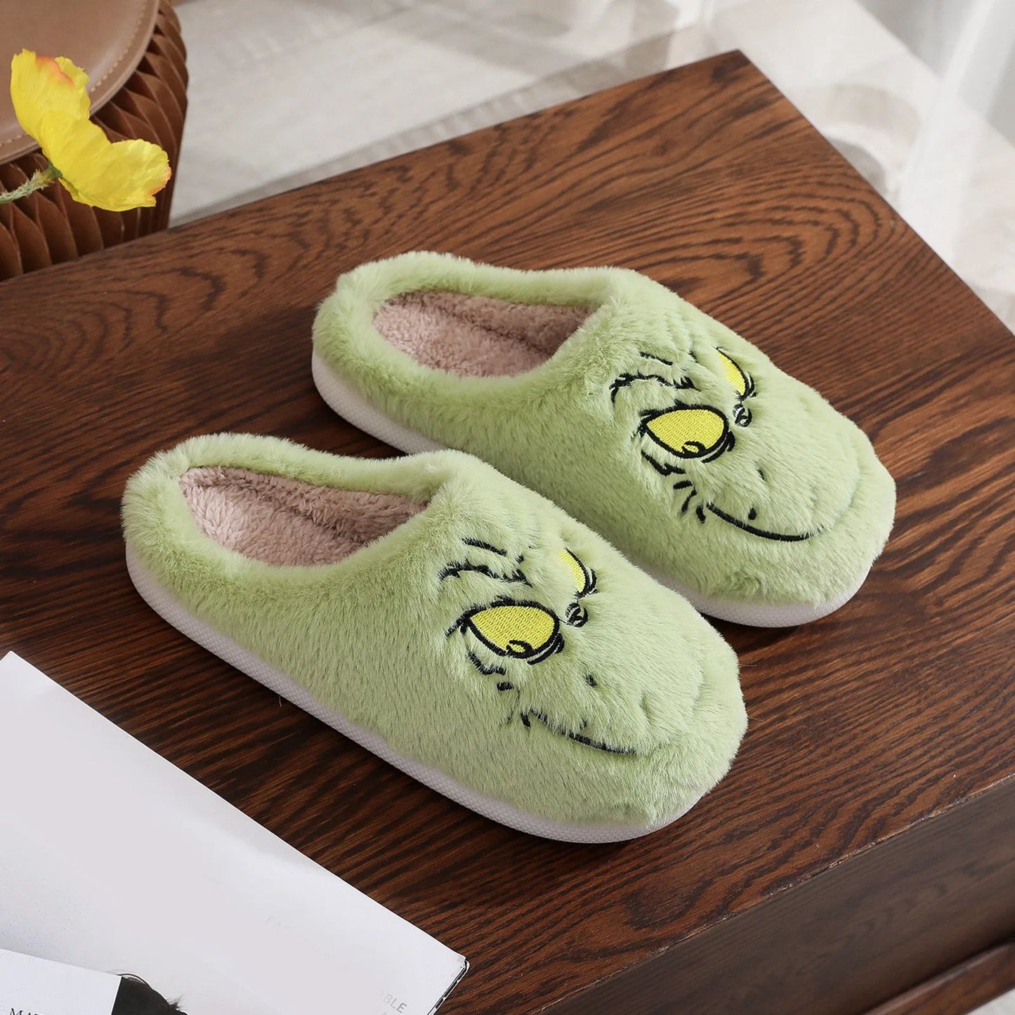 The Green Meanie Christmas Plush Slippers